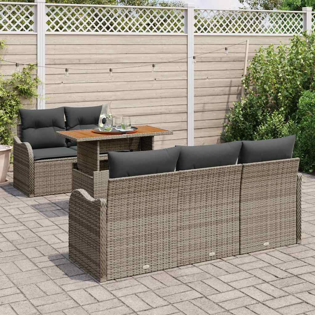 vidaXL Garten-Sofa-Set mit Kissen 6 pcs Grau - Image 3