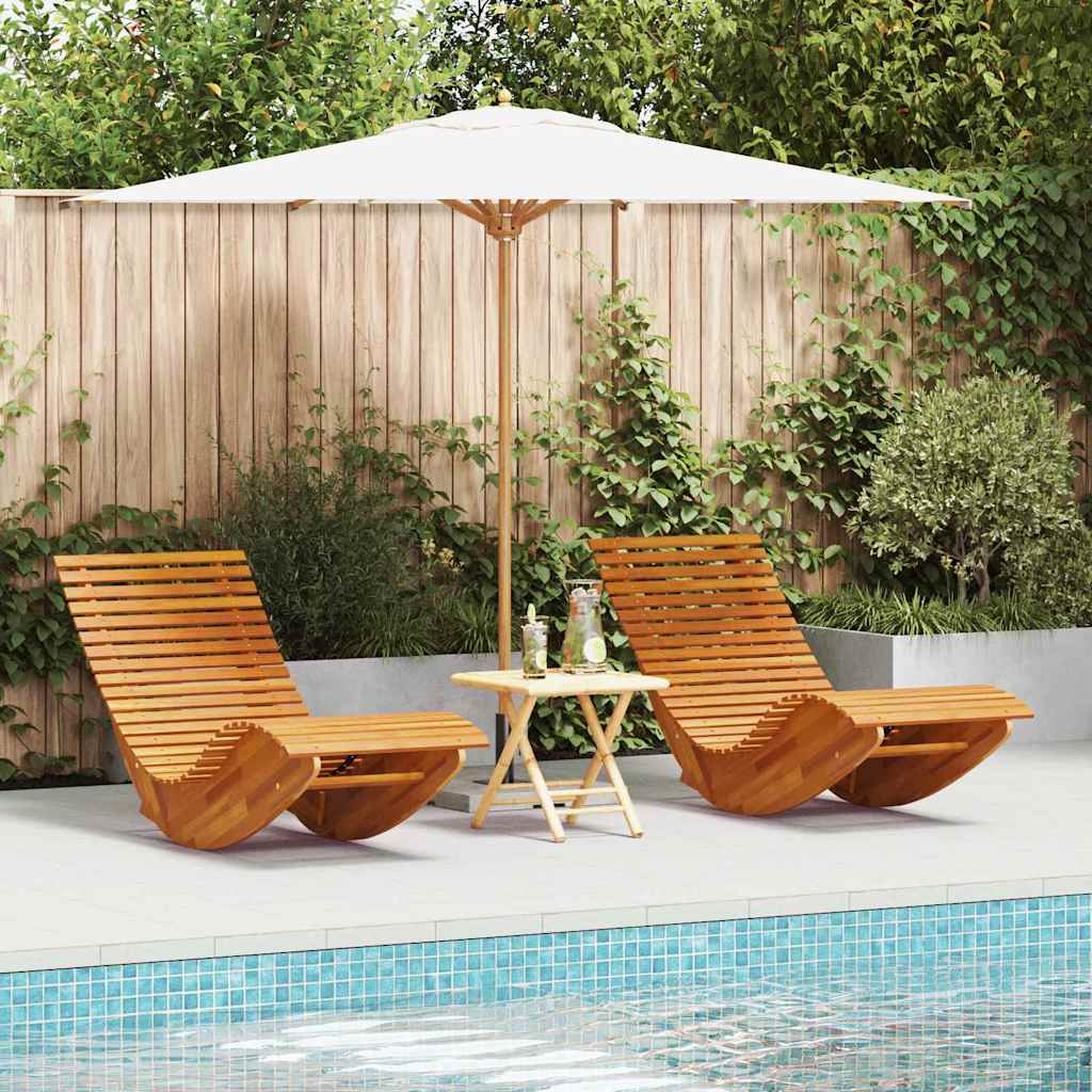 vidaXL Schaukel-Sonnenliegen 2 pcs Braun 154 x 60 x 74 cm