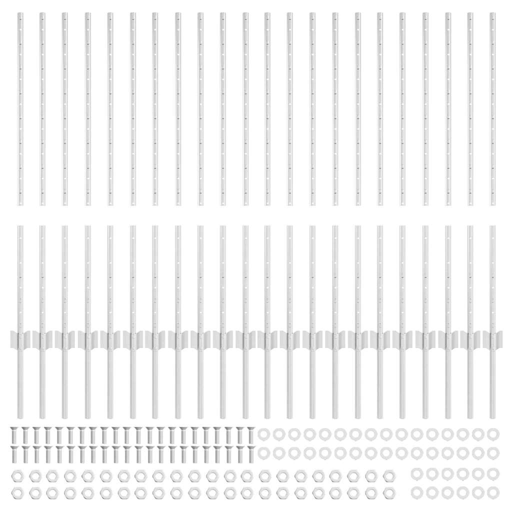 vidaXL Zaunpfosten 44 pcs Silber 140 cm Stahl - Image 4