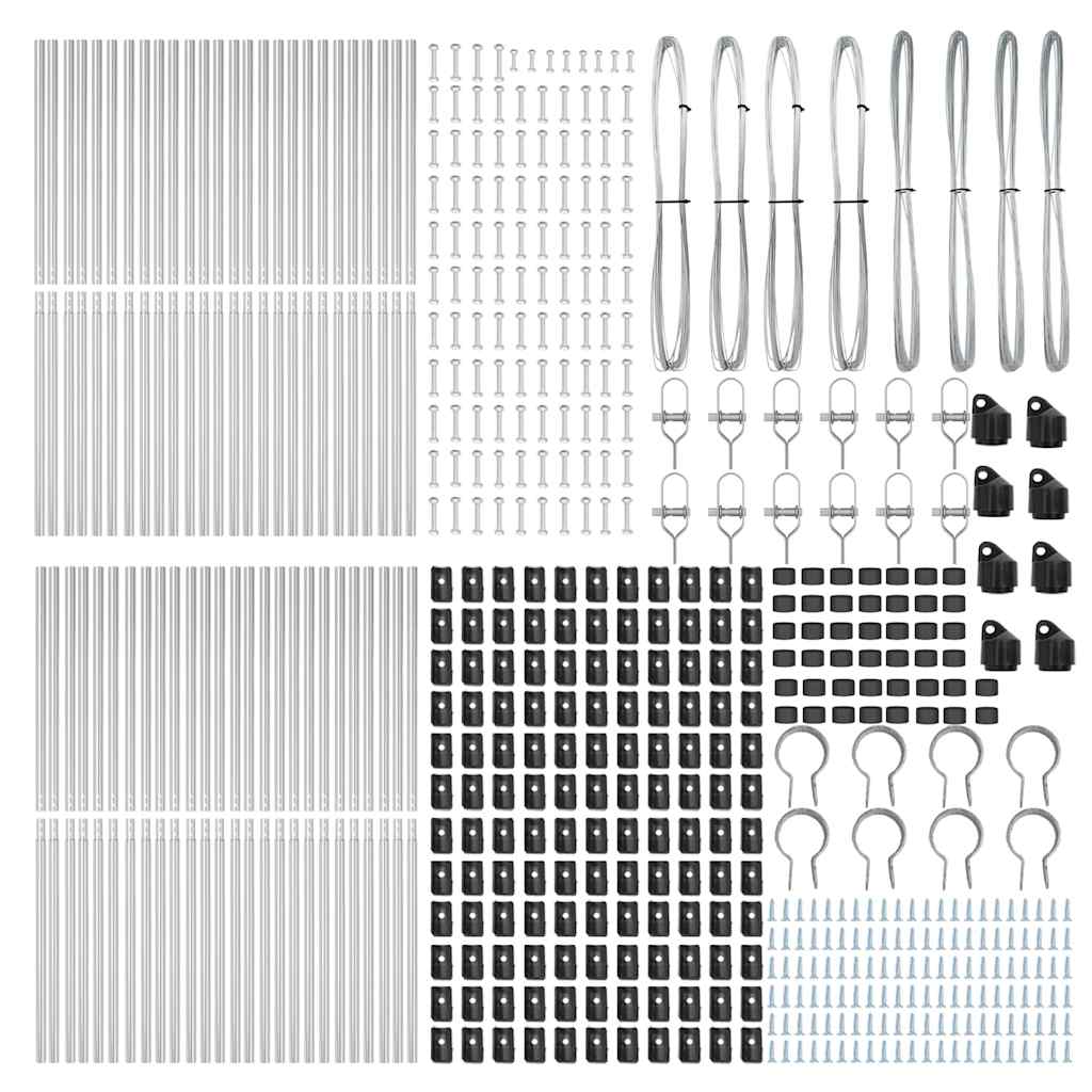 vidaXL Zaunpfosten Sonstiges 52 pcs Grau 3,2 x 3,2 x 200 cm Stahl - Image 4