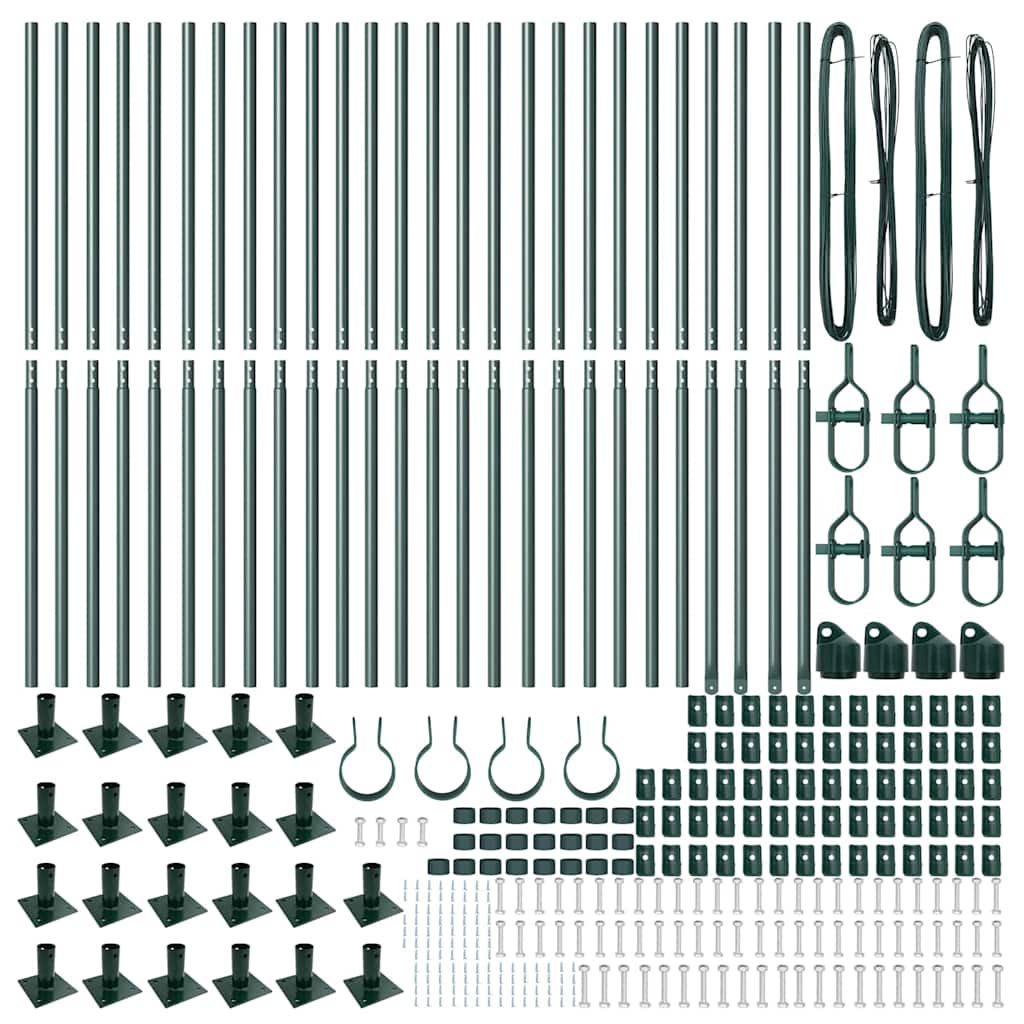 vidaXL Zaunpfosten Sonstiges 26 pcs Grau 3,2 x 3,2 x 83,5 cm Stahl - Image 4