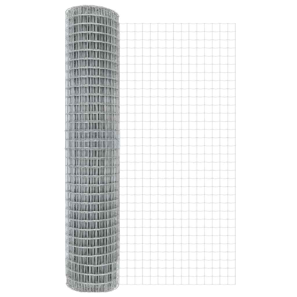 vidaXL Zaun mit Pfosten Silber 1,5 x 10 m Stahl - Image 6