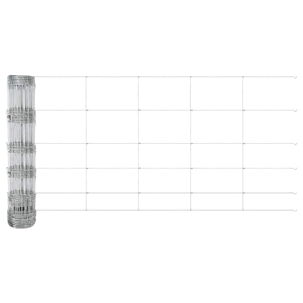 vidaXL Wildzaun Silber 25 x 0,8 m Verzinkter Stahl - Image 6