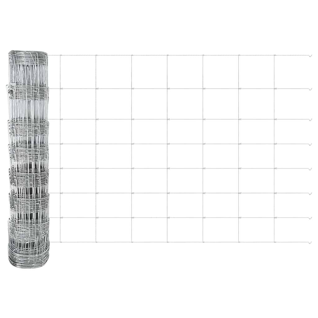 vidaXL Wildzaun Silber 25 x 0,8 m Verzinkter Stahl - Image 6