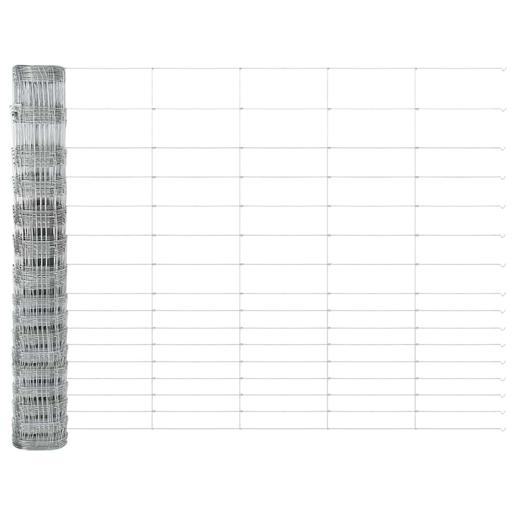 vidaXL Wildzaun Silber 50 x 1,2 m Verzinkter Stahl - Image 6
