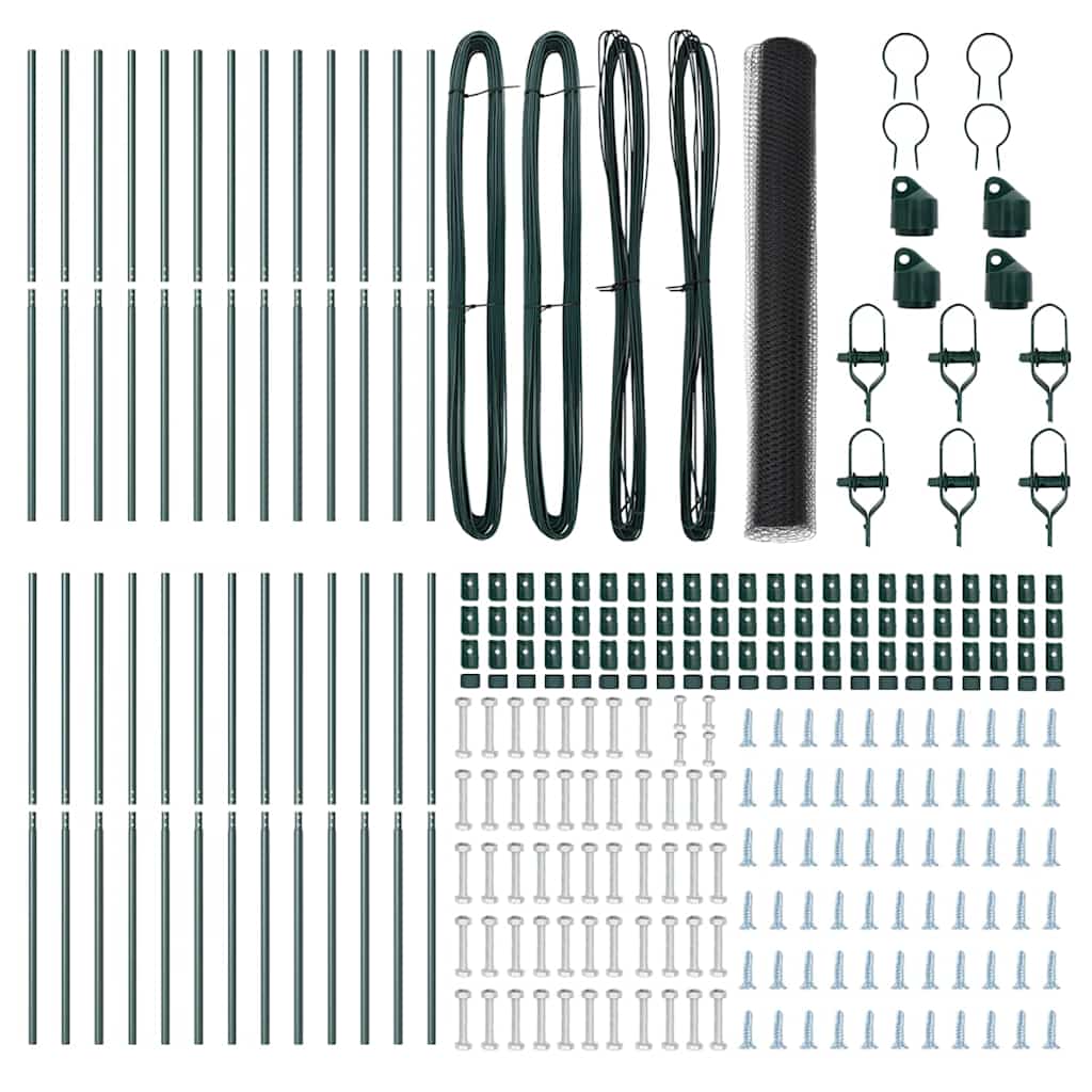 vidaXL Zaun mit Pfosten Grau 1 x 50 m PVC-beschichteter Stahl - Image 4