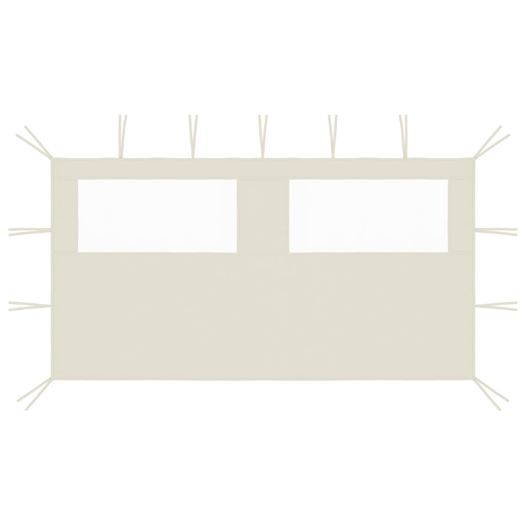 vidaXL Pavillon-Seitenwand mit Fenstern 4x2 m Creme