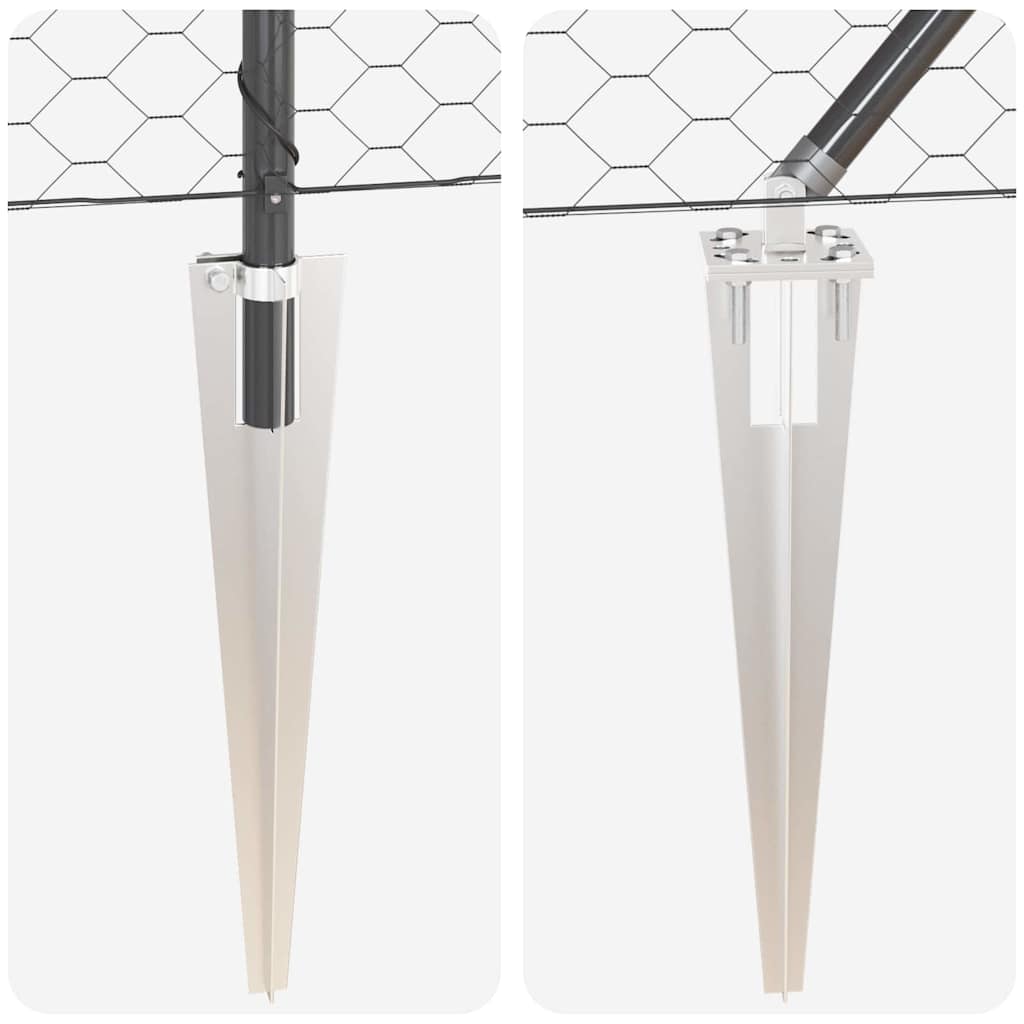 vidaXL Zaun mit Pfosten Grau 0,4 x 25 m PVC-beschichteter Stahl - Image 6