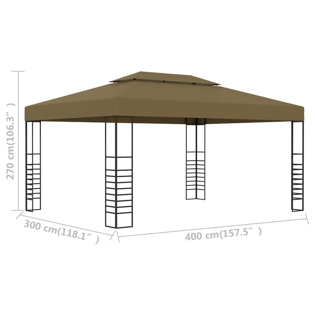 vidaXL Pavillon 3x4 m Taupe 180 g/m² - Image 6