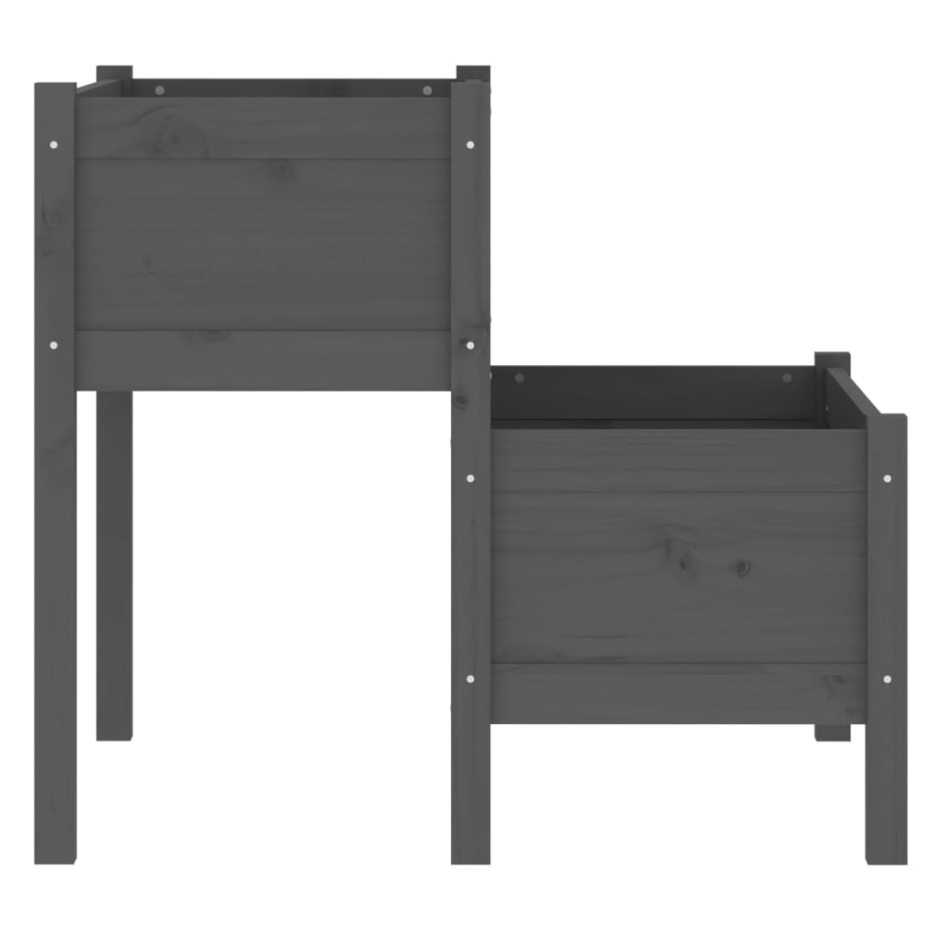 vidaXL Pflanzkübel Grau 84,5x84x75 cm Massivholz Kiefer - Image 5