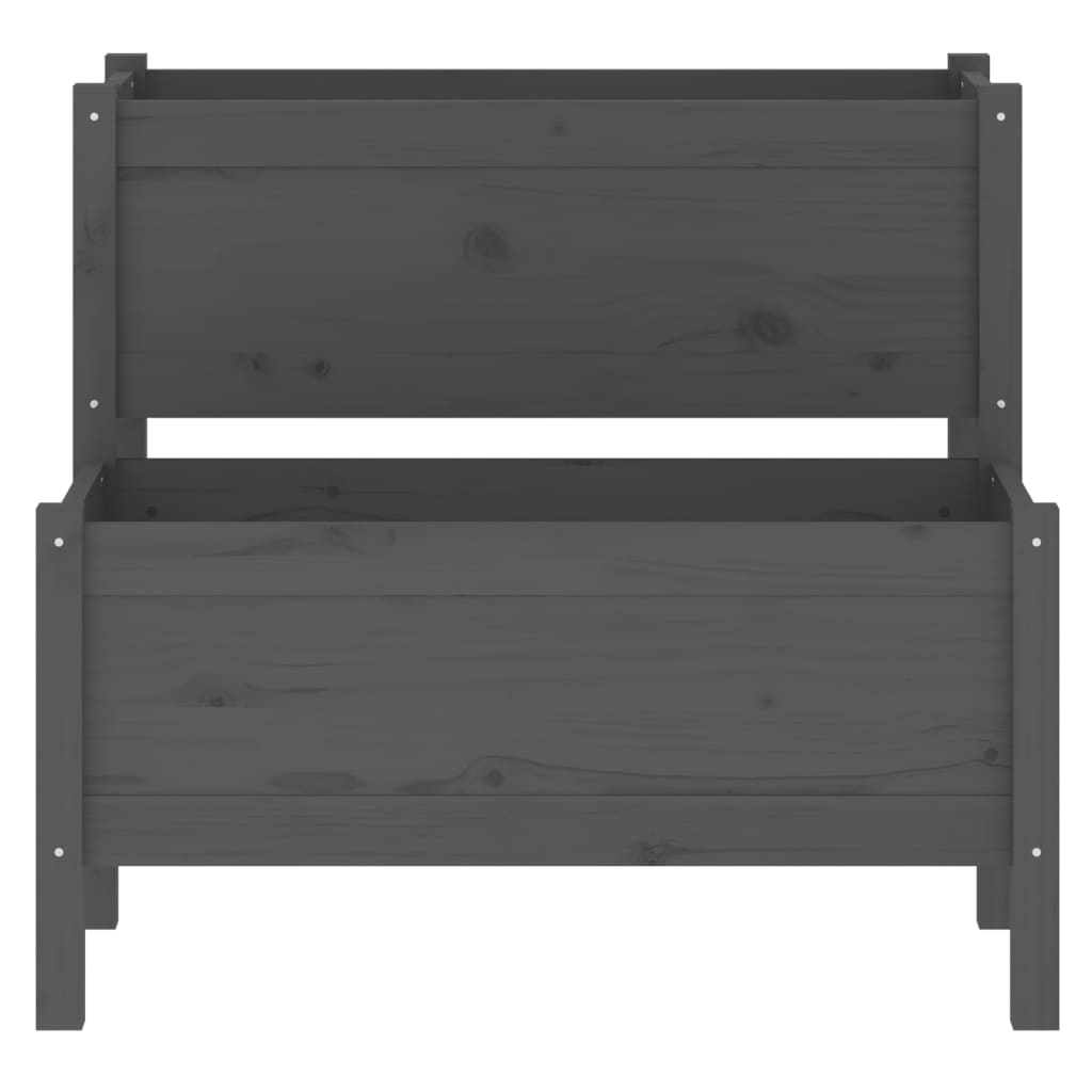 vidaXL Pflanzkübel Grau 84,5x84x75 cm Massivholz Kiefer - Image 4