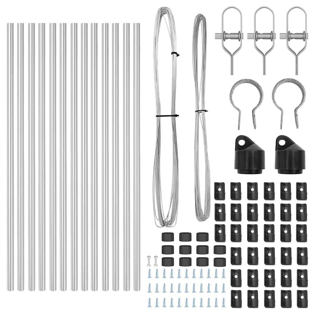 vidaXL Zaunpfosten 13 pcs Silber Ø32mm 100 cm Verzinkter Stahl - Image 4