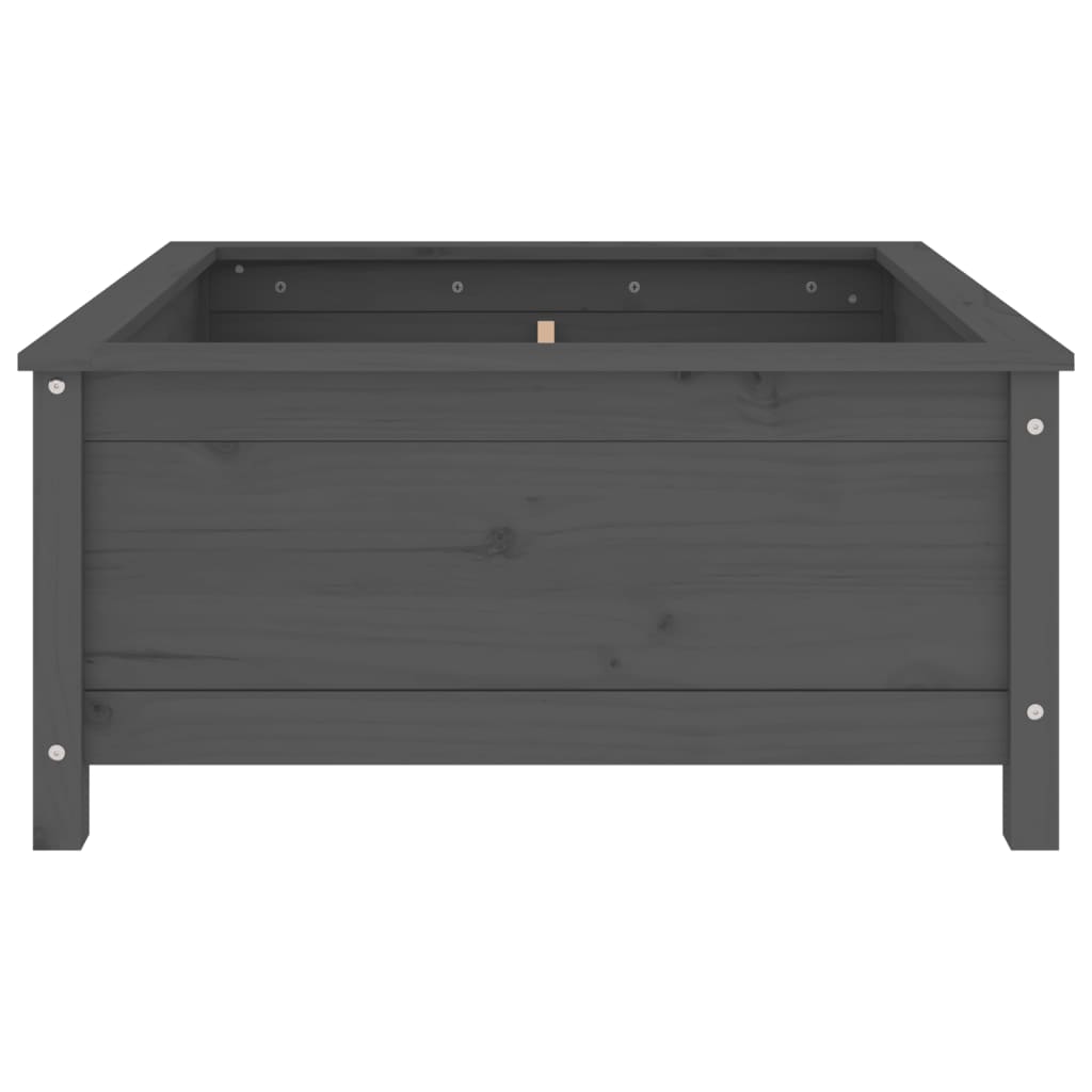 vidaXL Pflanzkübel Grau 82,5x82,5x39 cm Massivholz Kiefer - Image 4