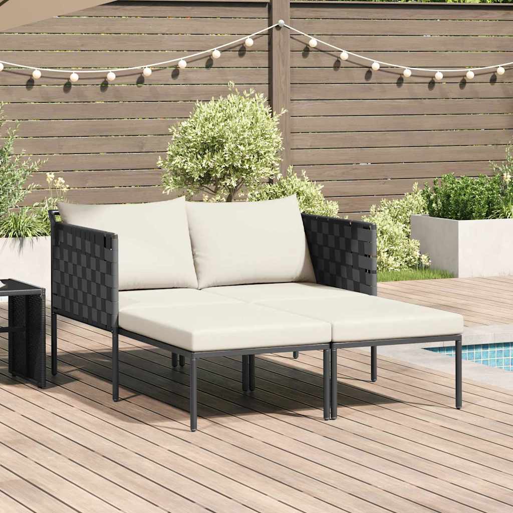 vidaXL Sonnenliege mit Kissen Anthrazit 115 x 153 x 69.5cm Stahl