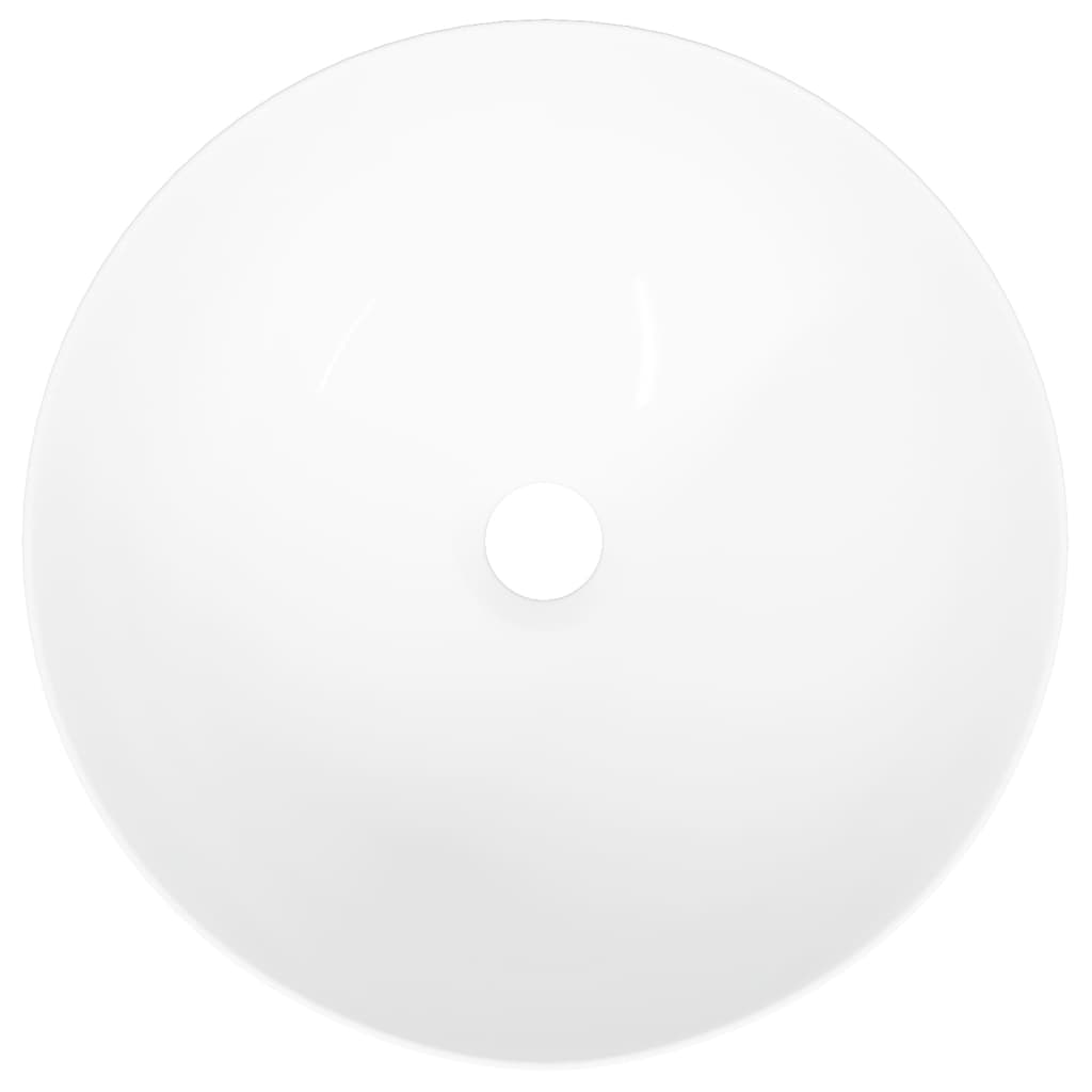 vidaXL Waschbecken Weiß 36x15 cm Keramik Rund - Image 6