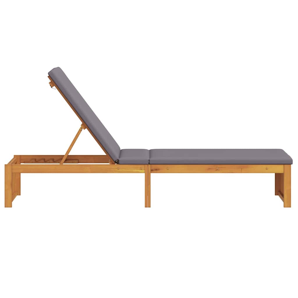 vidaXL Sonnenliege mit Kissen Braun 200 x 55 x 94cm Massivholz Akazie - Image 5