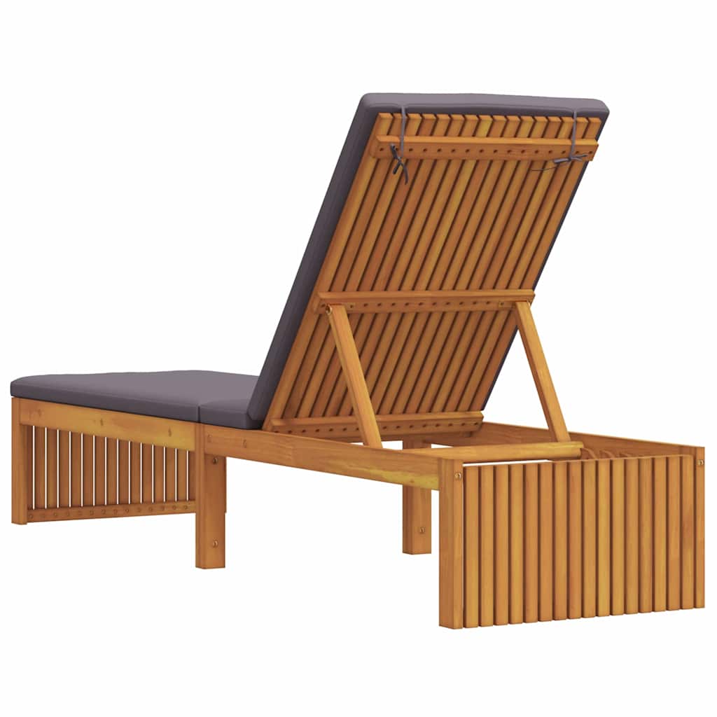 vidaXL Sonnenliege mit Kissen Braun 200 x 55 x 94cm Massivholz Akazie - Image 6