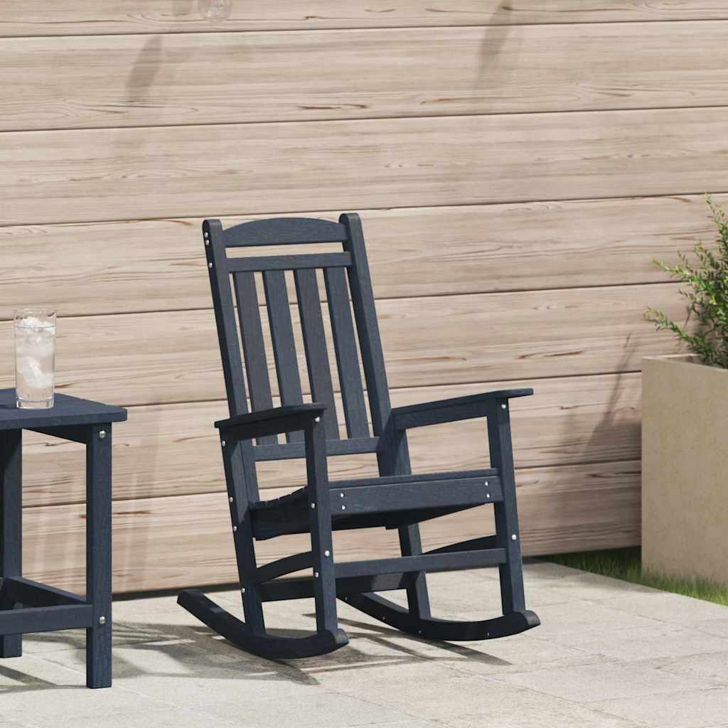 vidaXL Schaukelstuhl für den Garten Marineblau 70 x 92 x 108cm HDPE