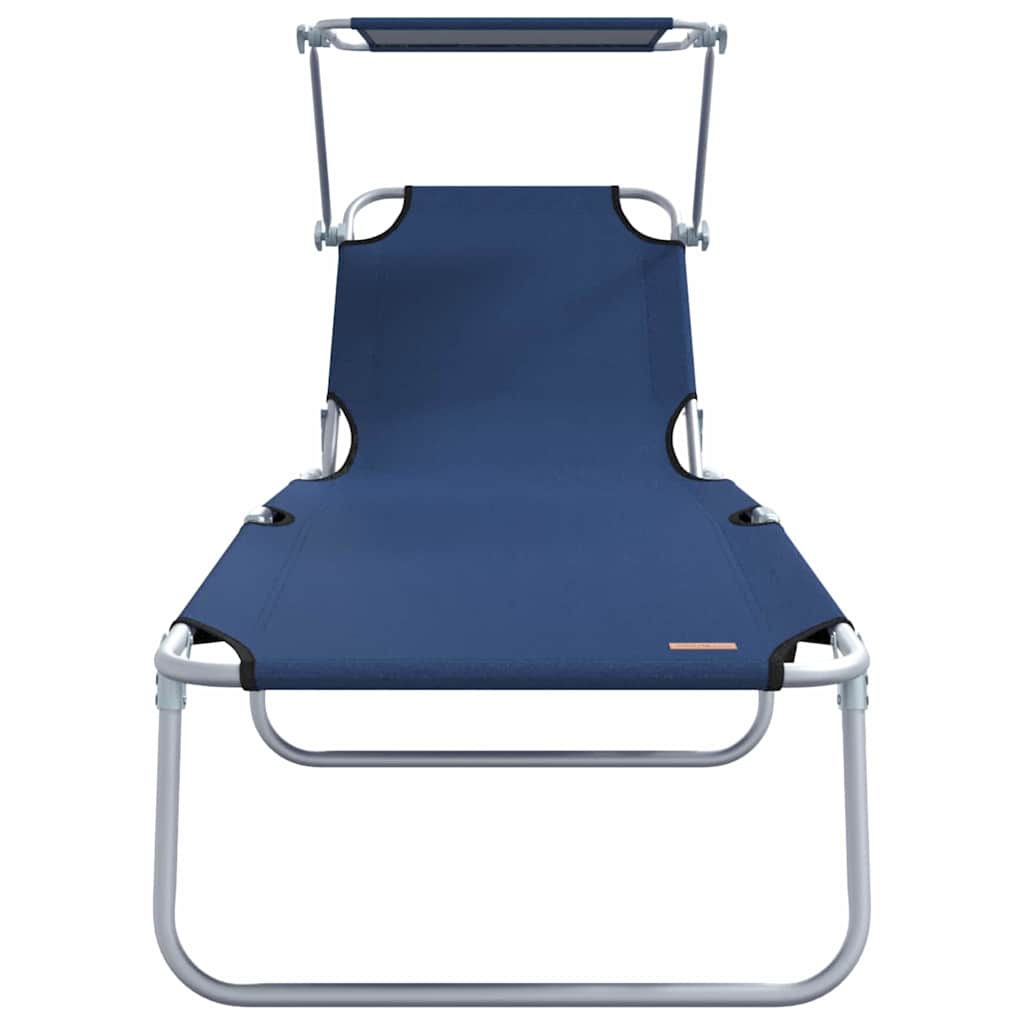 vidaXL Sonnenliege 2-Person 2 pcs Blau 58 x 188 x 77cm Stoff - Image 5
