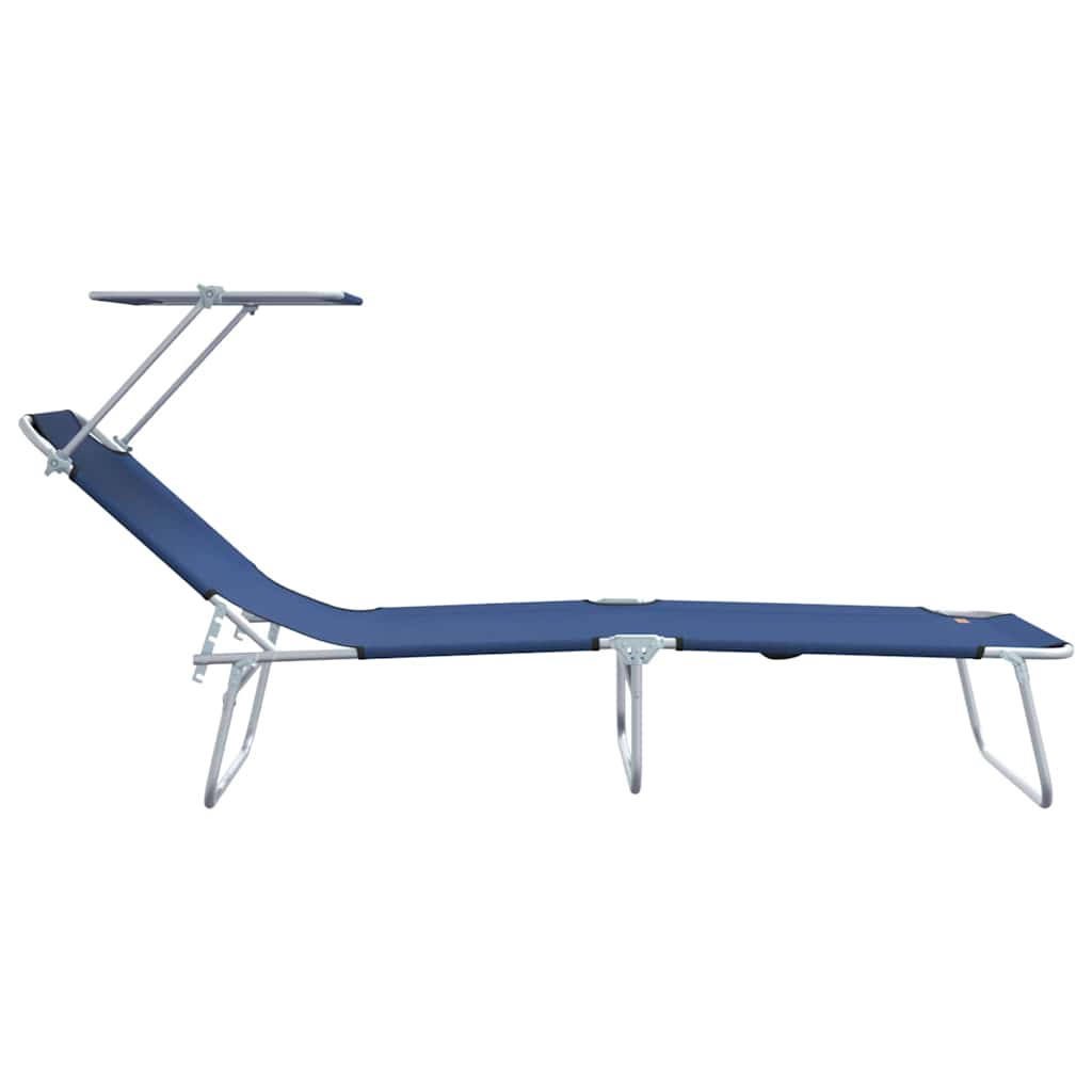 vidaXL Sonnenliege 2-Person 2 pcs Blau 58 x 188 x 77cm Stoff - Image 6