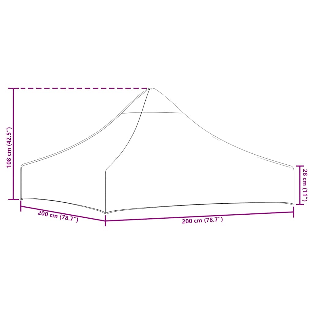vidaXL Partyzelt-Dach 2x2 m Grün 270 g/m² - Image 5