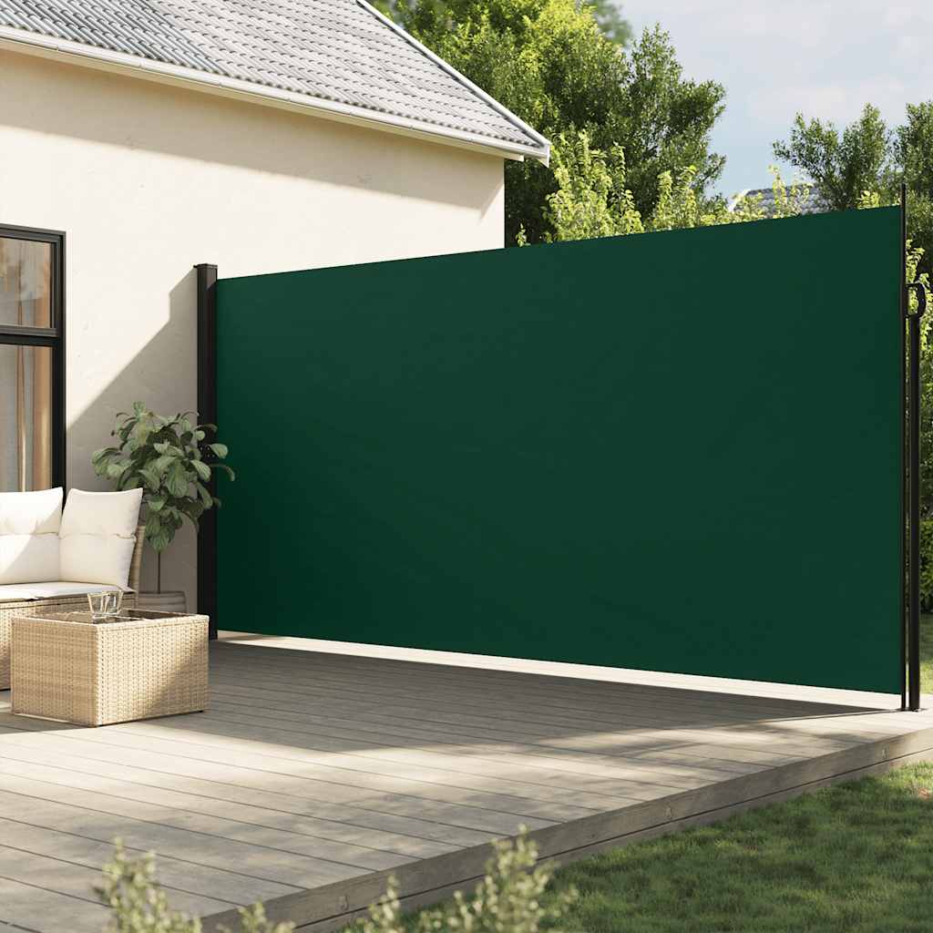 vidaXL Seitenmarkise Ausziehbar Dunkelgrün 200x600 cm