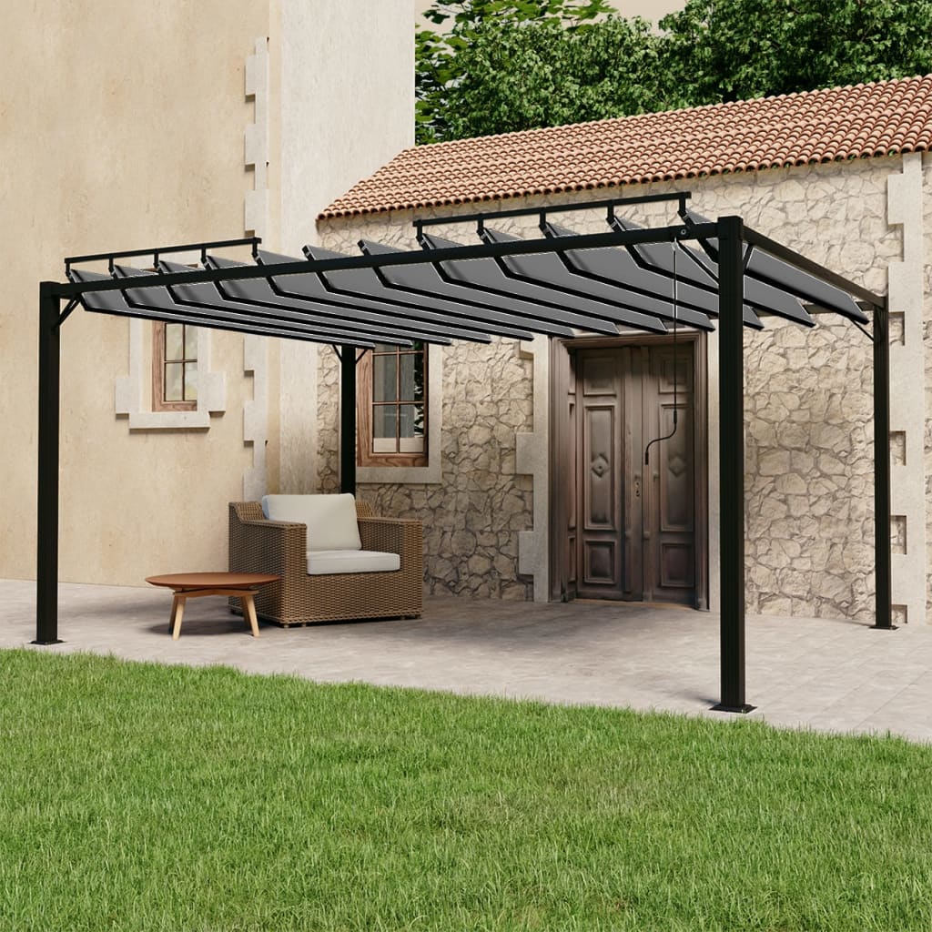 vidaXL Pergola mit Lamellendach 3x4 m Anthrazit Stoff und Aluminium