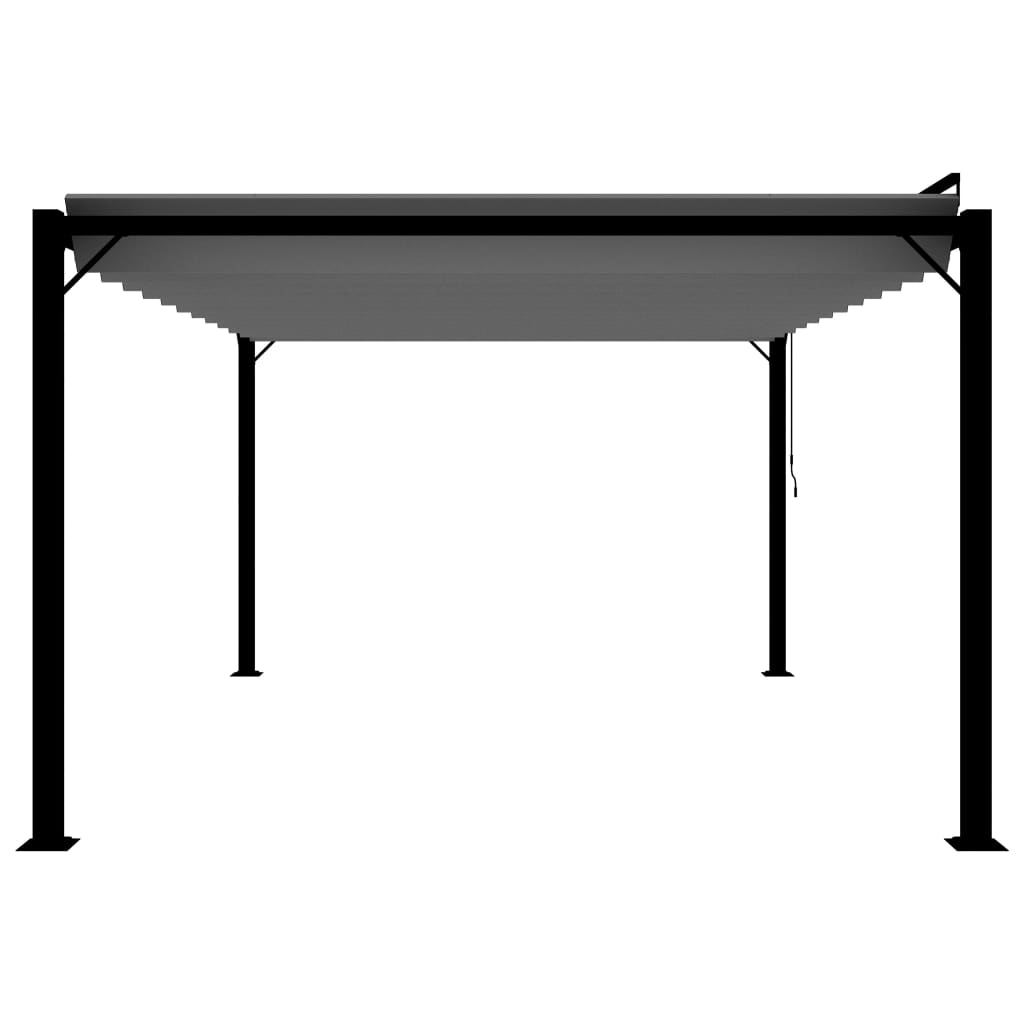 vidaXL Pergola mit Lamellendach 3x4 m Anthrazit Stoff und Aluminium - Image 4