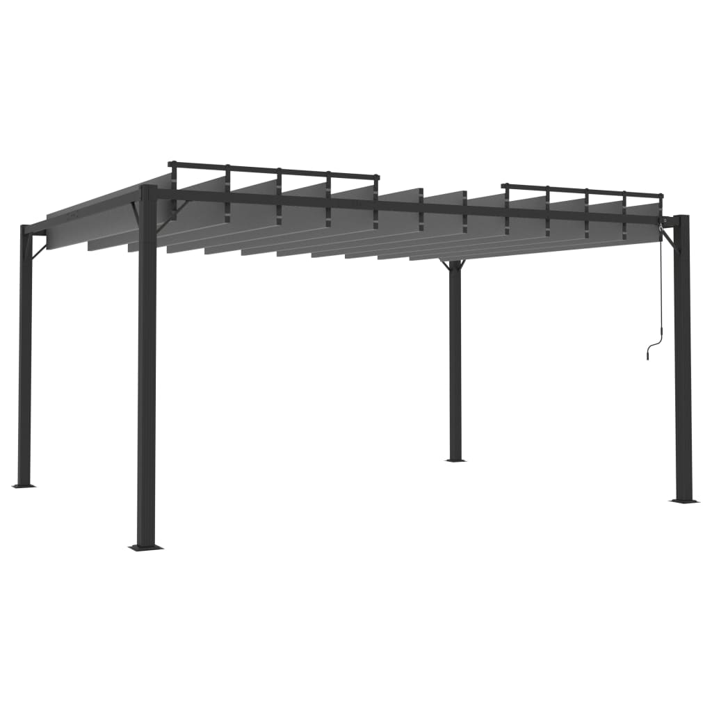 vidaXL Pergola mit Lamellendach 3x4 m Anthrazit Stoff und Aluminium - Image 5