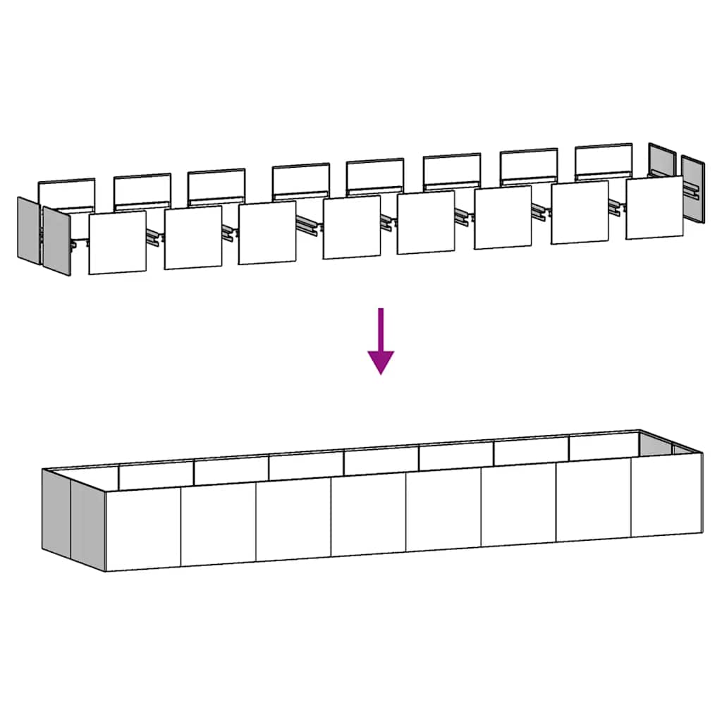 vidaXL Pflanzgefäß Anthrazit 360x80x40 cm Stahl - Image 6