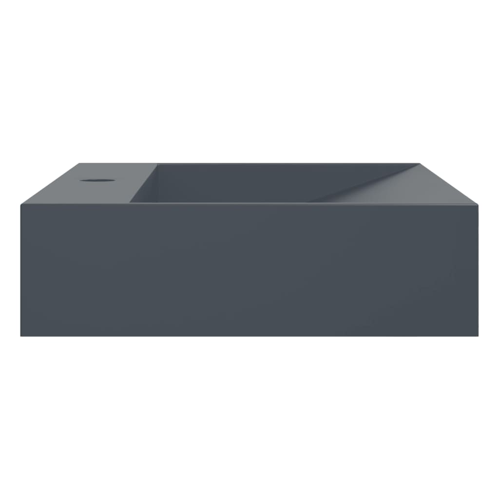 vidaXL Waschbecken 60x38x11 cm Mineralguss/Marmorguss Anthrazit - Image 5