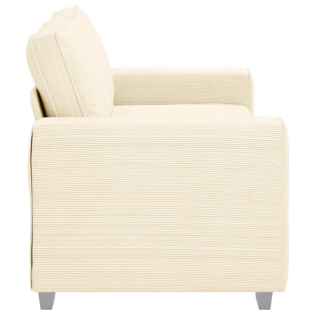 vidaXL Zweisitzer-Sofa Creme 140 cm Cordstoff - Image 5