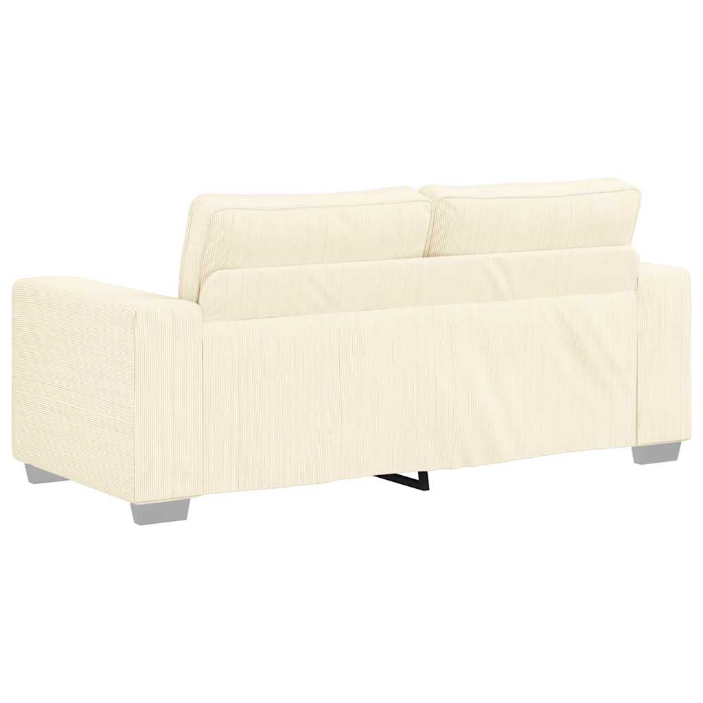 vidaXL Zweisitzer-Sofa Creme 140 cm Cordstoff - Image 6