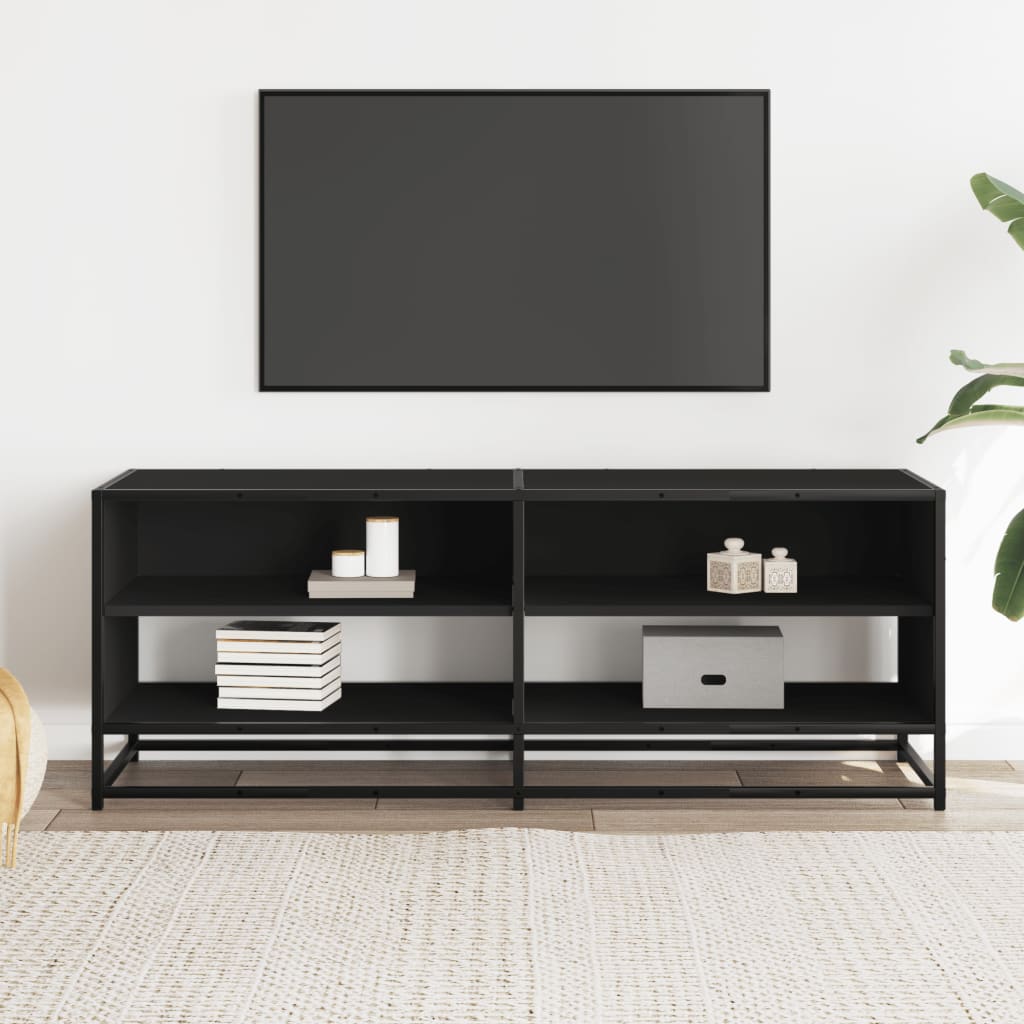 vidaXL TV-Schrank Schwarz 120,5x40x46 cm Holzwerkstoff und Metall - Image 3