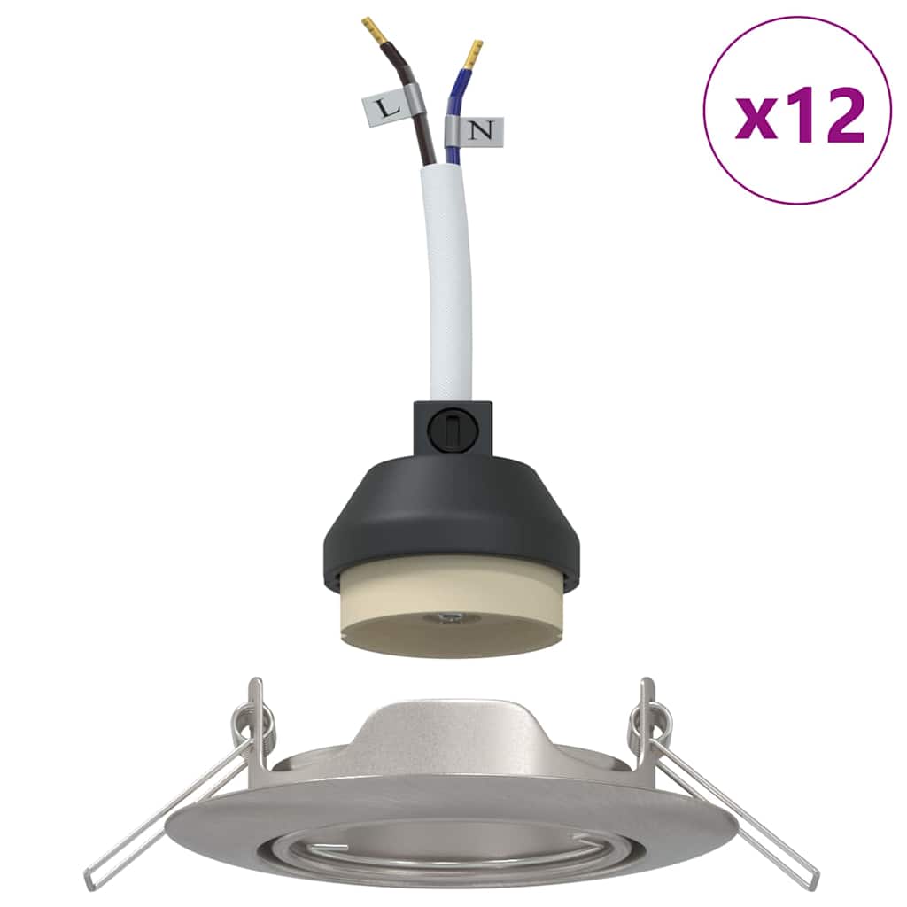 vidaXL Spotlights mit Strahlern 12 pcs Silber 9 x 9 cm Metall - Image 4