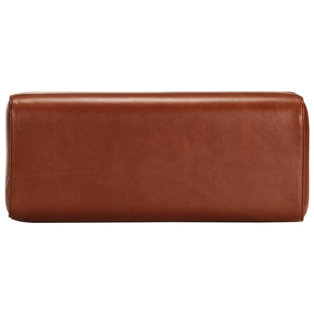 vidaXL Sitzbank Turnbock-Design 58cm Braun Echtleder Mango Massivholz - Image 5