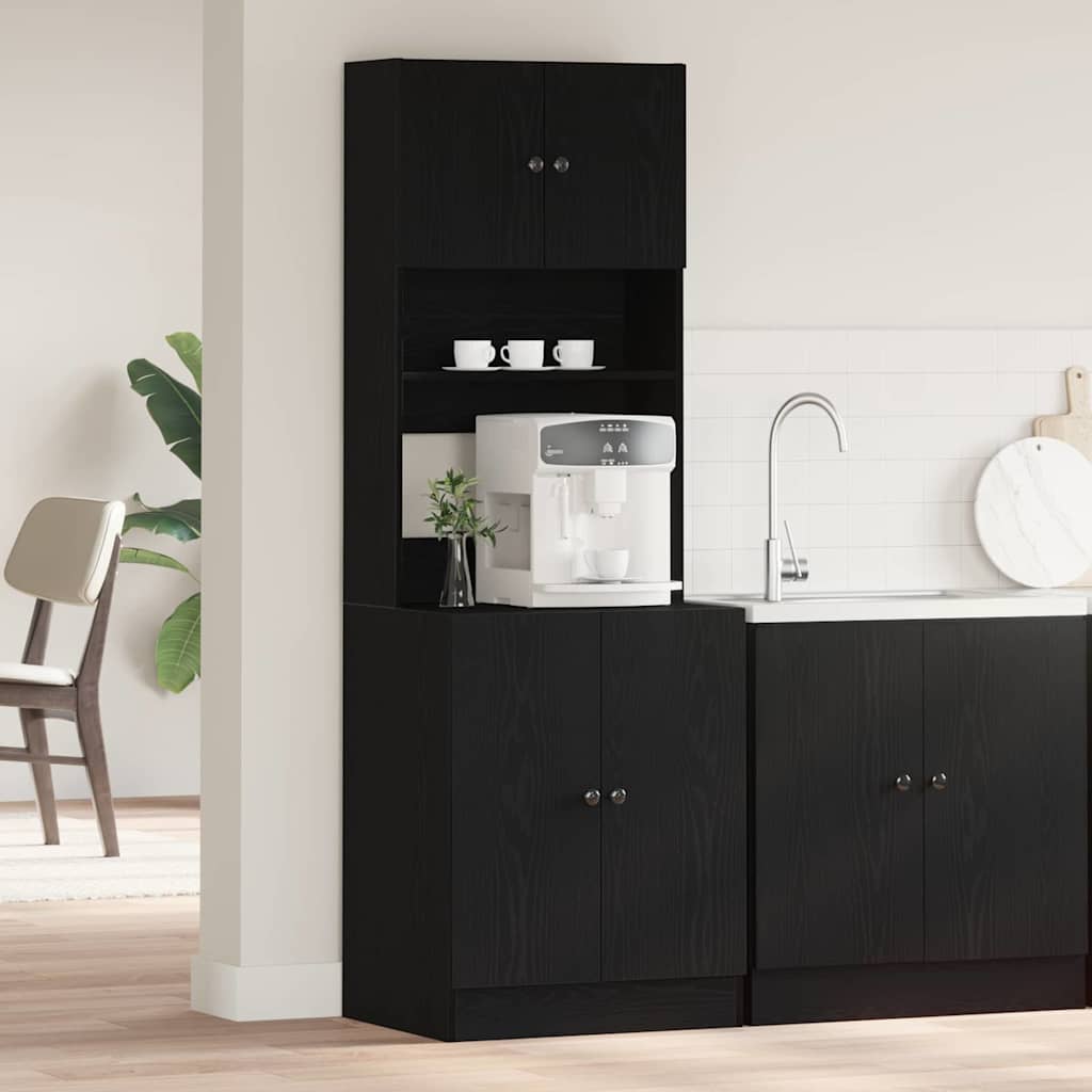 vidaXL Küchenschrank mit Regal Schwarz Eichen-Optik 60 x 50 x 180 cm