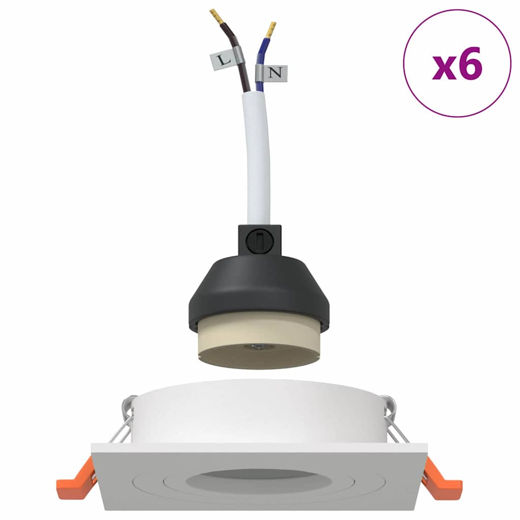 vidaXL Spotlights mit Strahlern 6 pcs Weiß 9 x 9 x cm Aluminium - Image 4