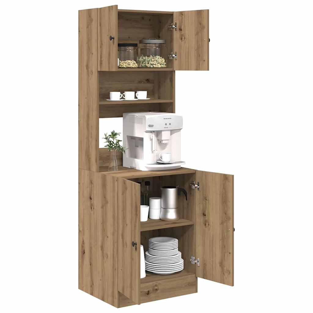 vidaXL Küchenschrank Eiche handwerklich 60 x 50 x 180 cm Holzwerkstoff - Image 3