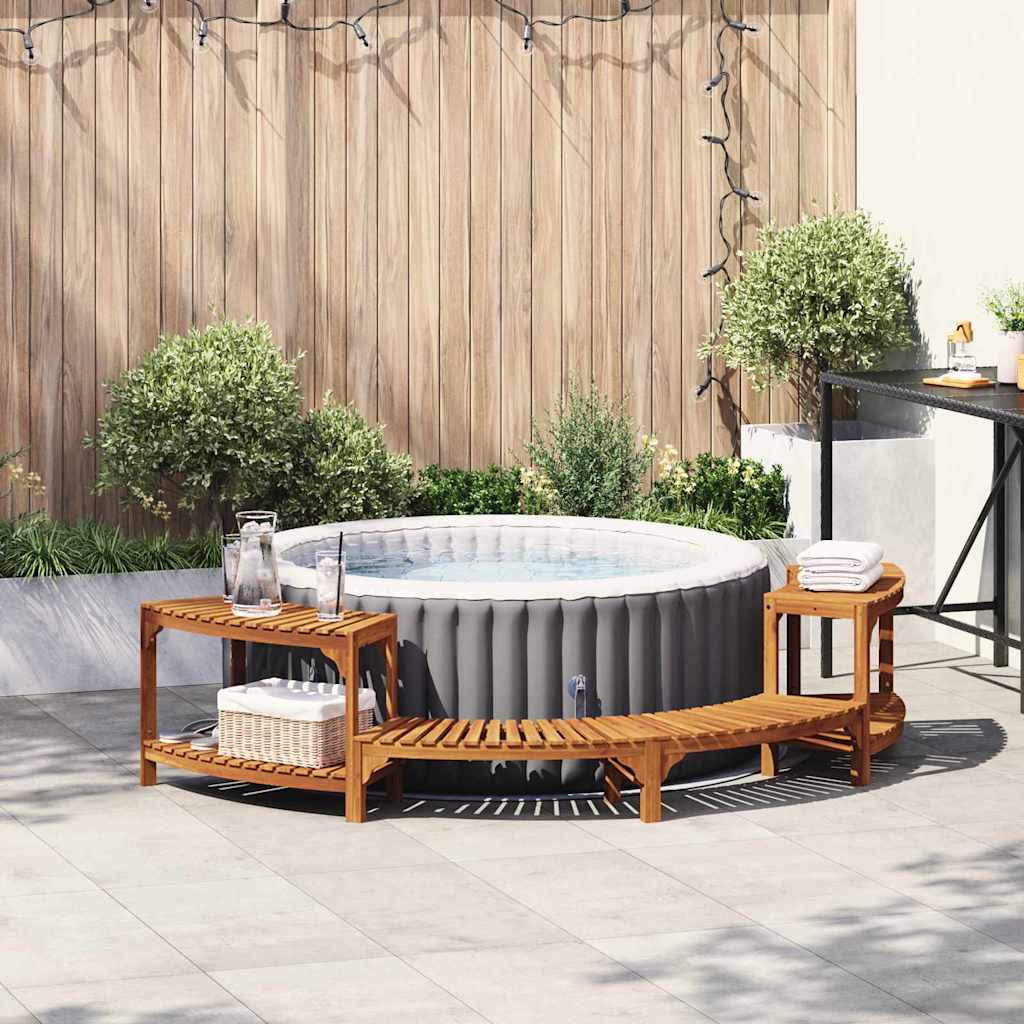 vidaXL Runde Outdoor Hot Tub Umrandung Braun 252 x 112 x 55.5 cm