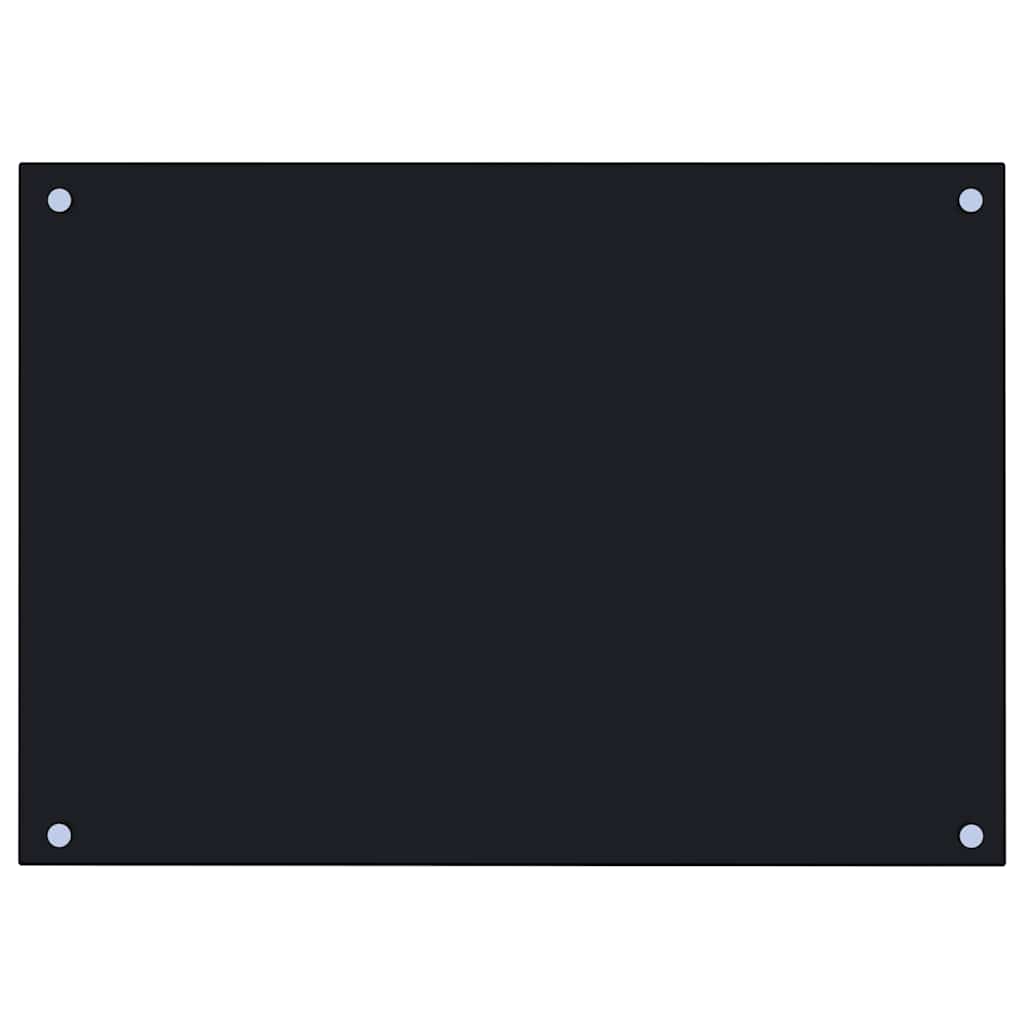 vidaXL Küchenrückwände 2 Stk. Schwarz 70x50 cm Hartglas - Image 4
