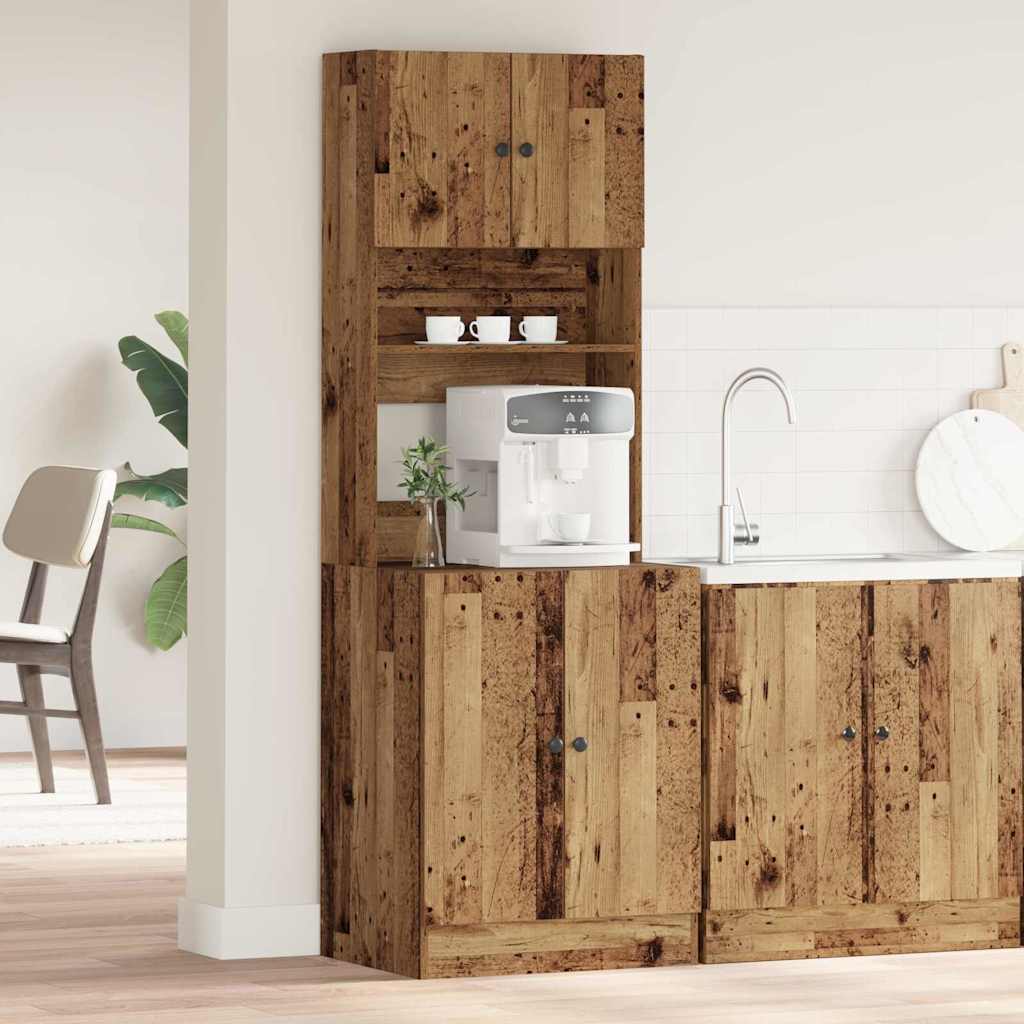 vidaXL Küchenschrank mit Regal Altholz 60 x 50 x 180 cm Holzwerkstoff