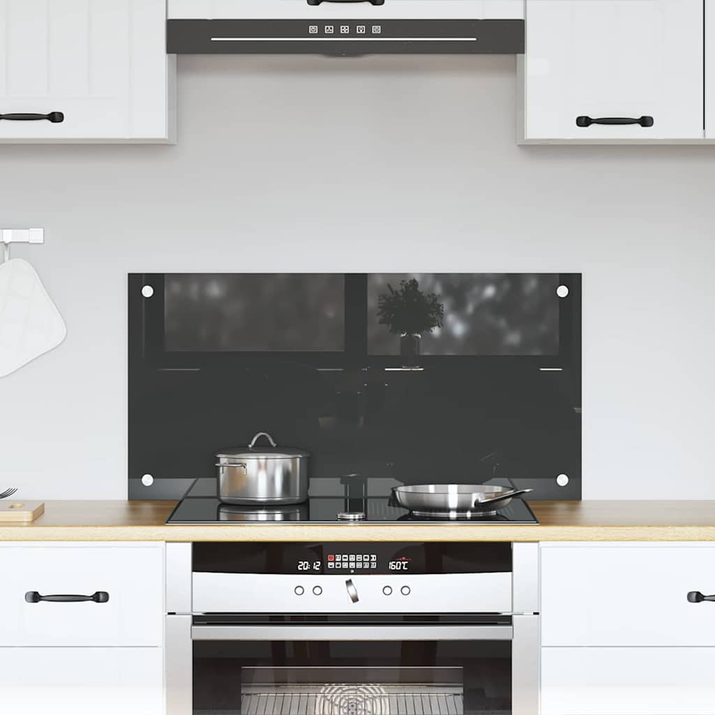 vidaXL Küchenrückwand Dunkelgrau 80 x 40 x 0,6 cm Gehärtetes Glas