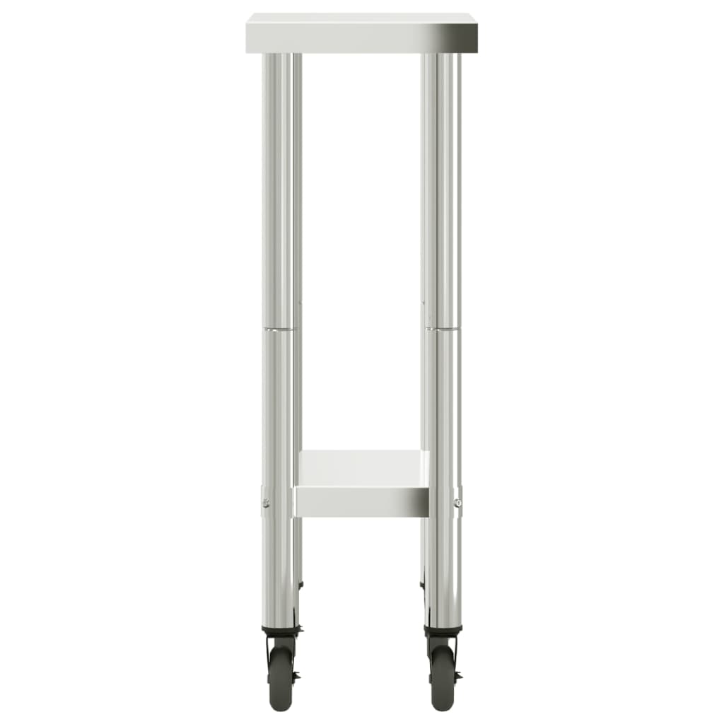 vidaXL Küchen-Arbeitstisch mit Rollen 55x30x85 cm Edelstahl - Image 6