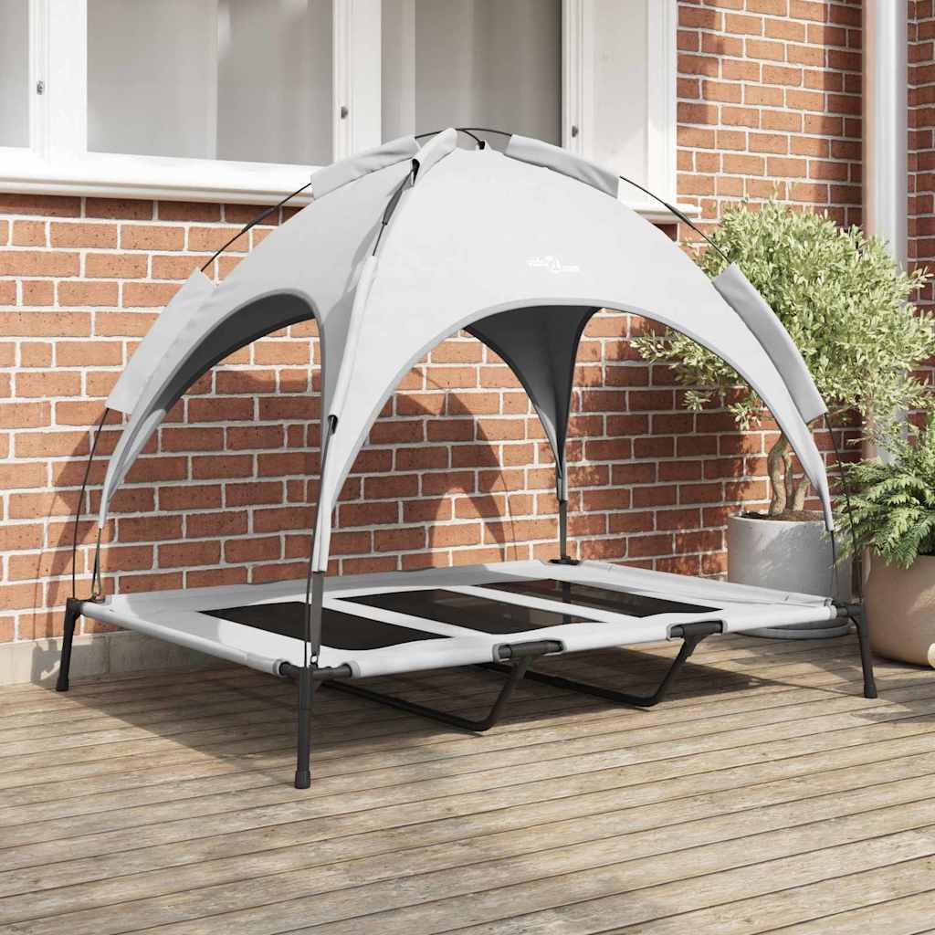 vidaXL Hundebett Silber Grau xl Stahl