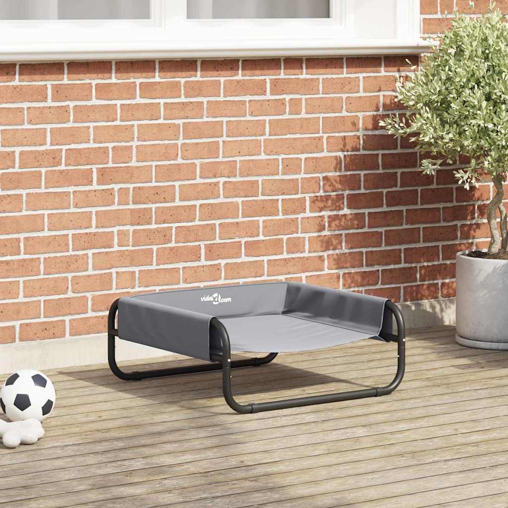 vidaXL Hundebett Hellgrau s Oxford-Gewebe und Stahl