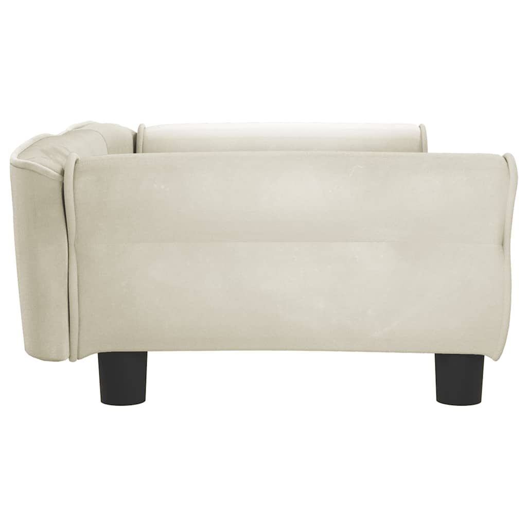 vidaXL Hundebett Creme 95x55x30 cm Samt - Image 4