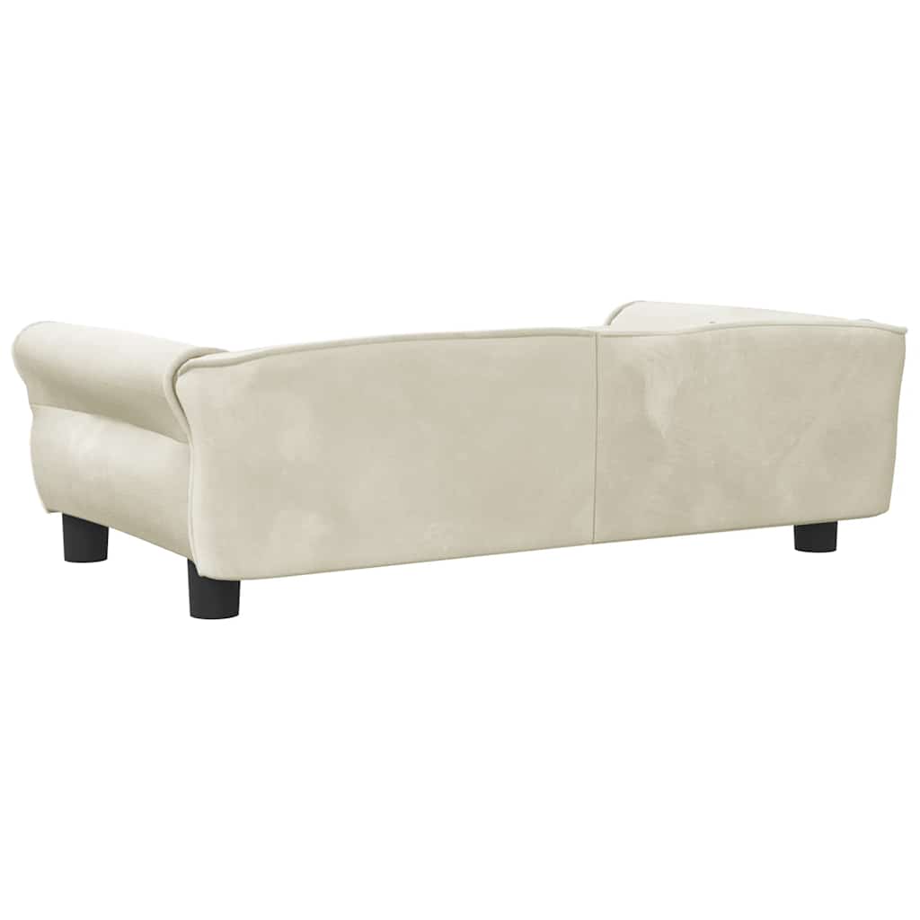 vidaXL Hundebett Creme 95x55x30 cm Samt - Image 5