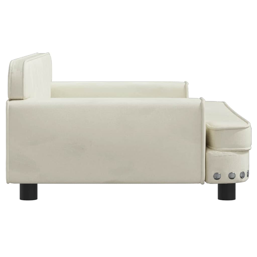 vidaXL Hundebett Creme 90x53x30 cm Samt - Image 4