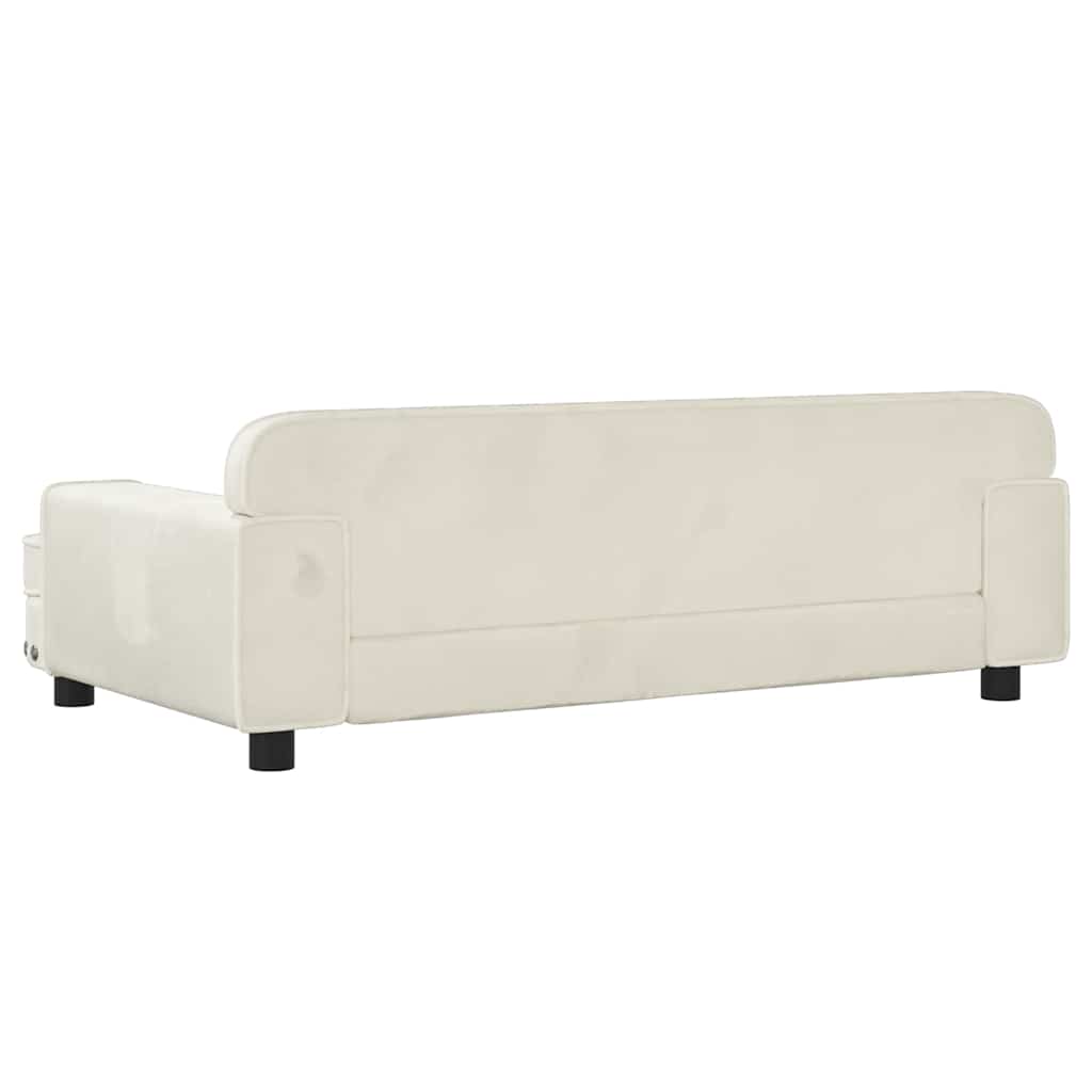 vidaXL Hundebett Creme 90x53x30 cm Samt - Image 5